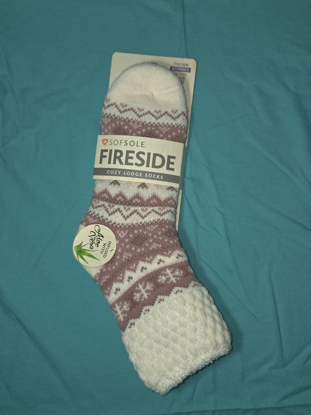 Women's Pink & White Fireside Cozy Lodge Socks
